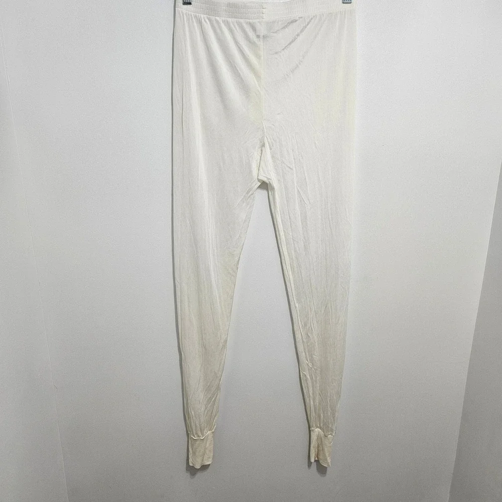 Eddie Bauer 100% Silk Base Layer Bottoms Pants Long Johns Gorpcore Cream S Mens